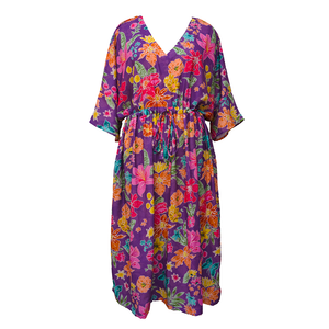 Purple Lilies Crepe Maxi Dress UK Size 18-32 SSF25