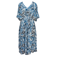 Load image into Gallery viewer, Palm White Smocked Maxi Dress Size 10-32 P6