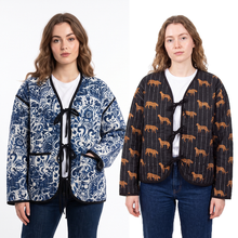 Load image into Gallery viewer, Reversible Cotton Quilted Oversized Jacket Uk size 8-20