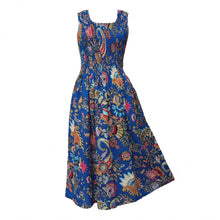 Load image into Gallery viewer, Blue Artistic Cotton Maxi Dress UK One Size 14-24 EE4