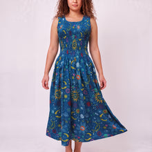 Load image into Gallery viewer, Teal Cosmic Cotton Maxi Dress UK One Size 14-24 AR7