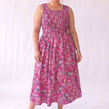 Load image into Gallery viewer, Pink Floral Cotton Maxi Dress UK One Size 14-24 AR16