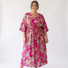 Load image into Gallery viewer, Pink Floral Cotton Maxi Dress UK Size 18-32 AD4
