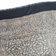 Load image into Gallery viewer, Black Rectangle Viscose Shawl WS10