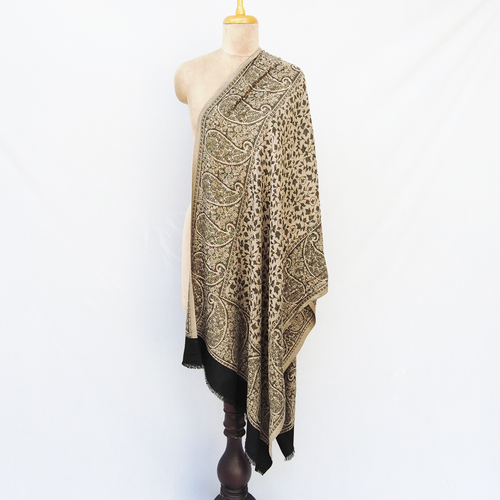 Black Rectangle Viscose Shawl WS10