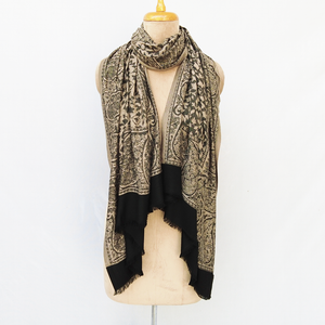 Black Rectangle Viscose Shawl WS10