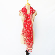 Load image into Gallery viewer, Red Cutwork Rectangle Warm Shawl WS11