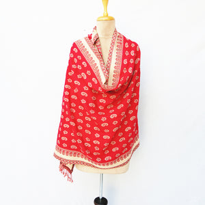 Red Cutwork Rectangle Warm Shawl WS11