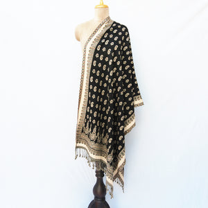 Black Cutwork Rectangle Warm Shawl WS12
