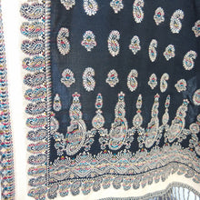 Load image into Gallery viewer, Black Cutwork Rectangle Warm Shawl WS12