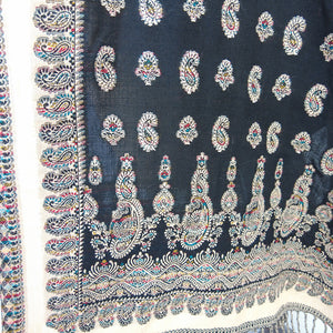 Black Cutwork Rectangle Warm Shawl WS12