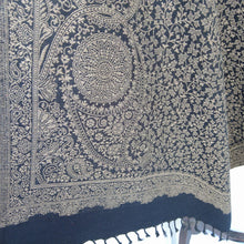 Load image into Gallery viewer, Black Reversible Rectangle Warm Shawl WS13