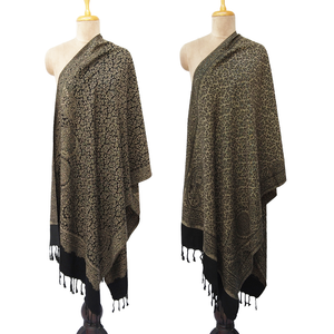 Black Reversible Rectangle Warm Shawl WS13