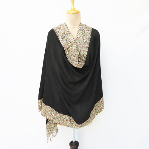 Black Cutwork Rectangle Warm Shawl WS14