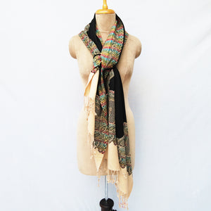 Black Cutwork Rectangle Warm Shawl WS15