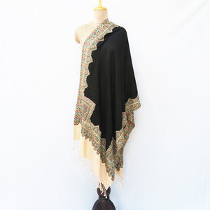 Black Cutwork Rectangle Warm Shawl WS15