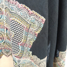 Load image into Gallery viewer, Black Cutwork Rectangle Warm Shawl WS15