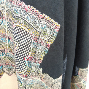 Black Cutwork Rectangle Warm Shawl WS15