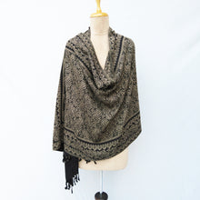 Load image into Gallery viewer, Black Reversible Rectangle Warm Shawl WS16