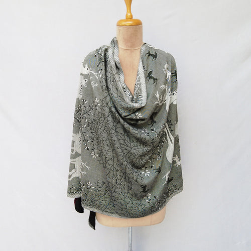Grey Deers Rectangle Viscose Shawl WS17
