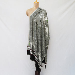 Grey Deers Rectangle Viscose Shawl WS17