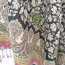 Load image into Gallery viewer, Black Reversible Rectangle Warm Shawl WS18