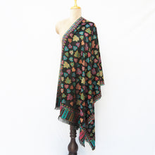 Load image into Gallery viewer, Black Cutwork Rectangle Warm Shawl WS19