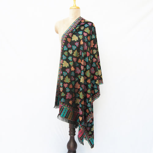 Black Cutwork Rectangle Warm Shawl WS19