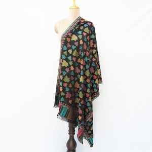 Black Cutwork Rectangle Warm Shawl WS19