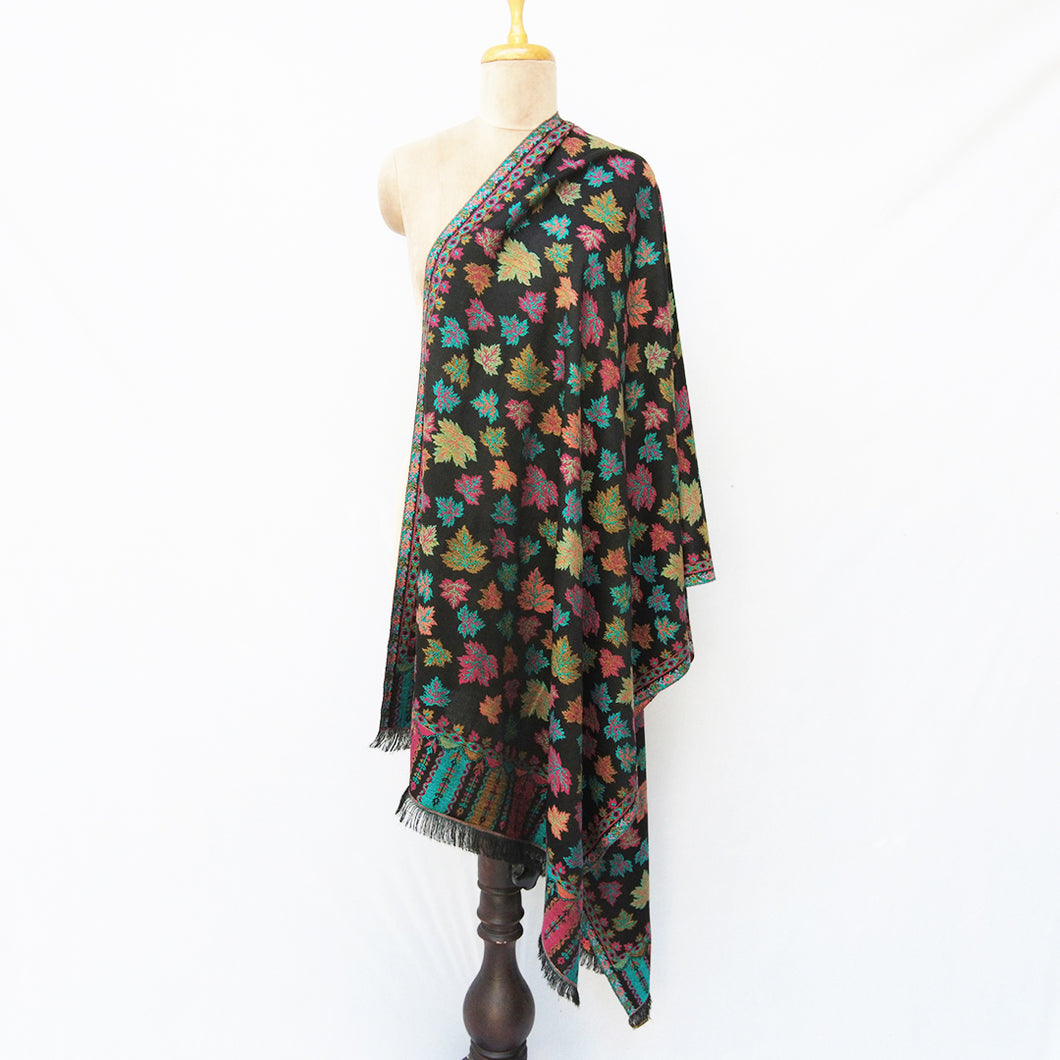 Black Cutwork Rectangle Warm Shawl WS19