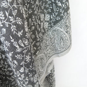 Black Reversible Rectangle Warm Shawl WS21