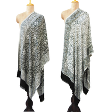 Load image into Gallery viewer, Black Reversible Rectangle Warm Shawl WS21