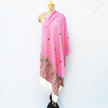 Load image into Gallery viewer, Pink Cutwork Rectangle Warm Shawl WS22