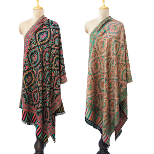 Black Reversible Rectangle Warm Shawl WS24