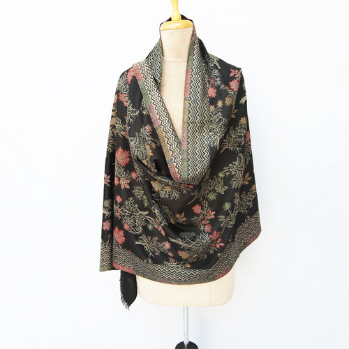 Black Cutwork Rectangle Warm Shawl WS25
