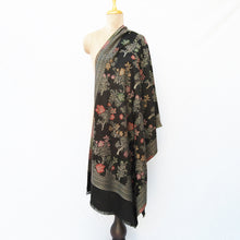 Load image into Gallery viewer, Black Cutwork Rectangle Warm Shawl WS25