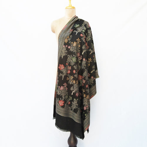Black Cutwork Rectangle Warm Shawl WS25