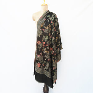 Black Cutwork Rectangle Warm Shawl WS25