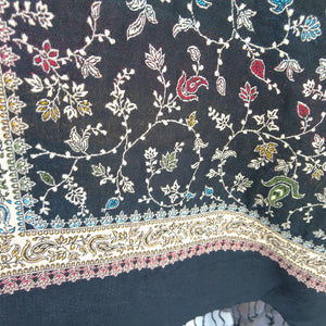 Black Reversible Rectangle Warm Shawl WS26