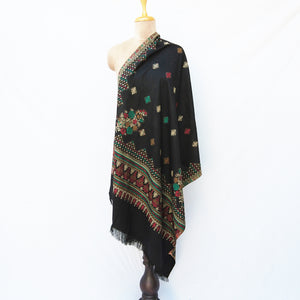 Black Cutwork Rectangle Warm Shawl WS27