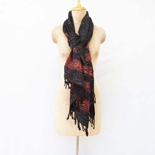 Black Cutwork Rectangle Warm Shawl WS28