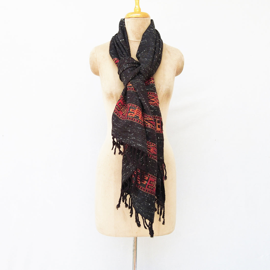 Black Cutwork Rectangle Warm Shawl WS28