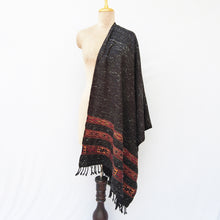 Load image into Gallery viewer, Black Cutwork Rectangle Warm Shawl WS28