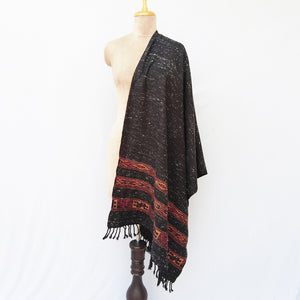 Black Cutwork Rectangle Warm Shawl WS28
