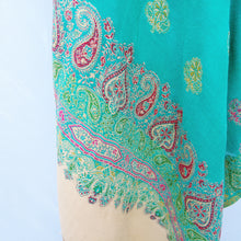 Load image into Gallery viewer, Green Cutwork Rectangle Warm Shawl WS29