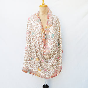 White Reversible Rectangle Warm Shawl WS31