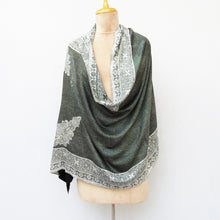 Load image into Gallery viewer, Grey Reversible Rectangle Viscose Shawl WS32