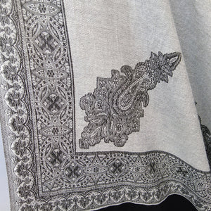 Grey Reversible Rectangle Viscose Shawl WS32