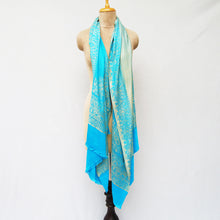 Load image into Gallery viewer, Blue Reversible Rectangle Viscose Shawl WS33