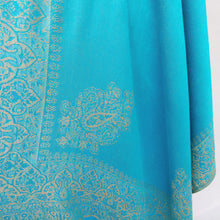 Load image into Gallery viewer, Blue Reversible Rectangle Viscose Shawl WS33